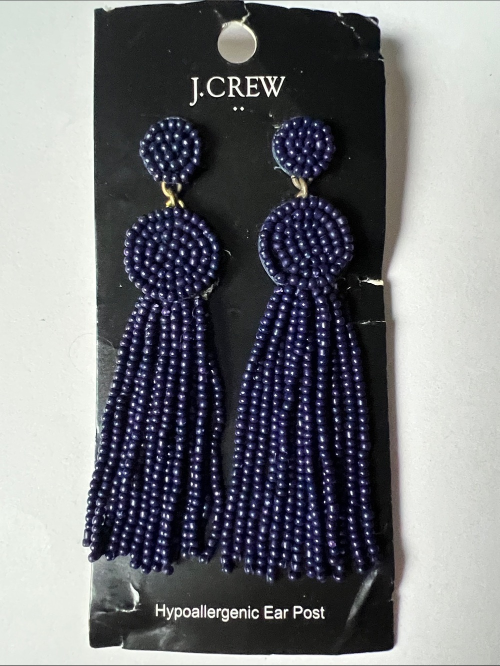 J.Crew navy beaded post earrings